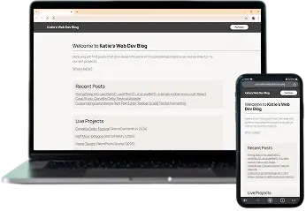 Katie's Web Dev Blog site screenshot